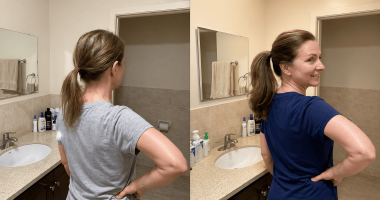 Ponytail before and after thinning